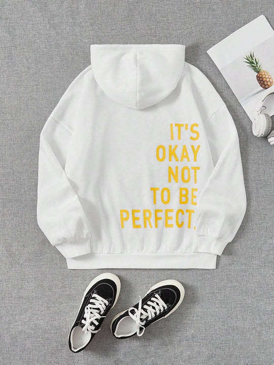 Wilburga | Damen Hoodie Jacke mit "It's okay not to be perfect" Rückendruck