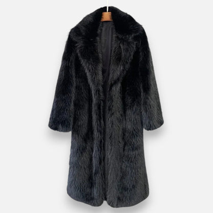 Damen Langer Faux-Fur Mantel | Eleganter Winter-Überwurf mit Kuschelfaktor