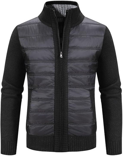 Bertoll | Elegante Herren-Cardigan-Jacke mit Reißverschluss und Rollkragen