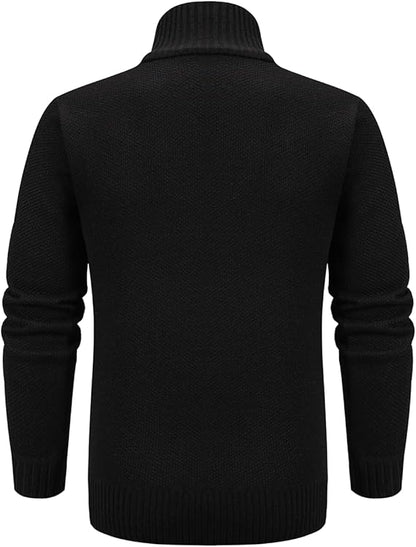 Bertoll | Elegante Herren-Cardigan-Jacke mit Reißverschluss und Rollkragen