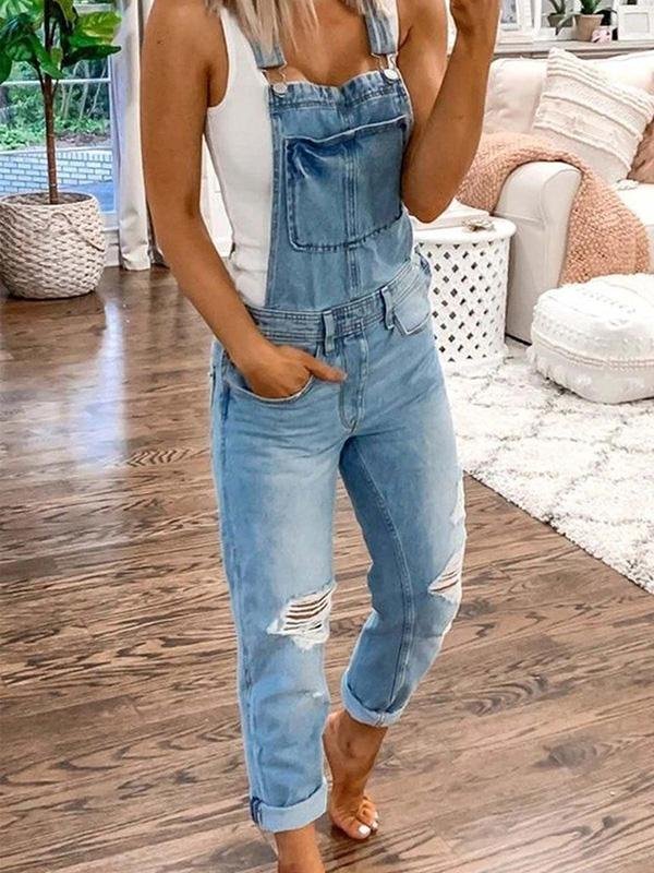 Lisajo | Stylischer Ripped Denim Jumpsuit