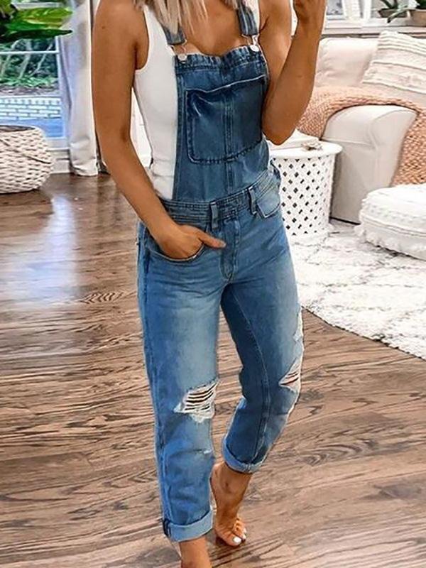 Lisajo | Stylischer Ripped Denim Jumpsuit