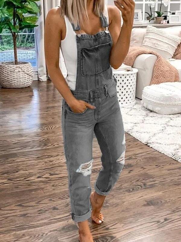 Lisajo | Stylischer Ripped Denim Jumpsuit