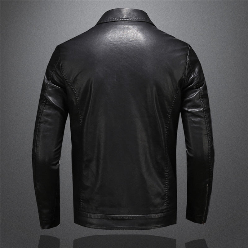 Orvio | Herren Motorrad Lederjacke in Schwarz