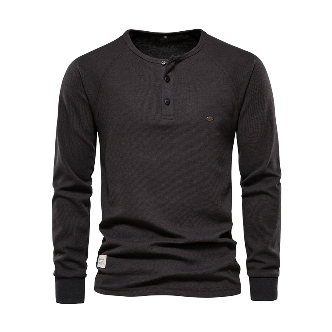 Anatole | Herren Sweatshirt mit Rundhalsausschnitt – Klassischer Look mit Teilknopfleiste