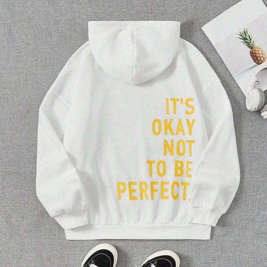 Wilburga | Damen Hoodie Jacke mit "It's okay not to be perfect" Rückendruck