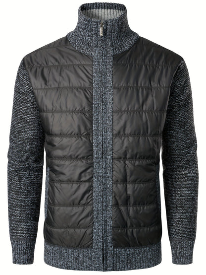 Bertoll | Elegante Herren-Cardigan-Jacke mit Reißverschluss und Rollkragen