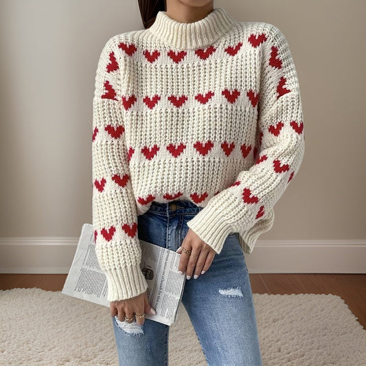 Clarissy | Liebesherz Jacquard Strickpullover