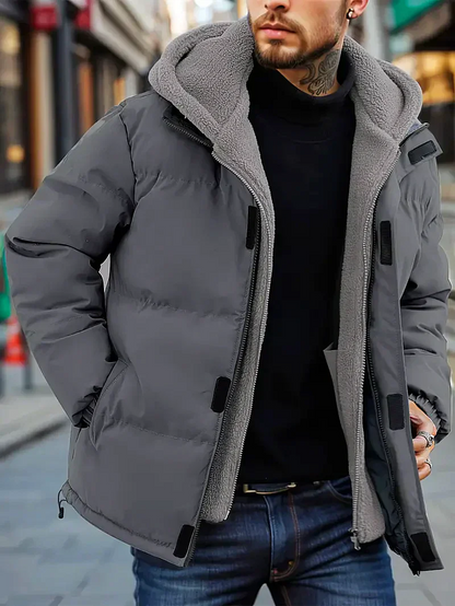 Feronel | Herren Pufferjacke mit Kapuze, wasserabweisend, gefüttert, Outdoor Winterjacke