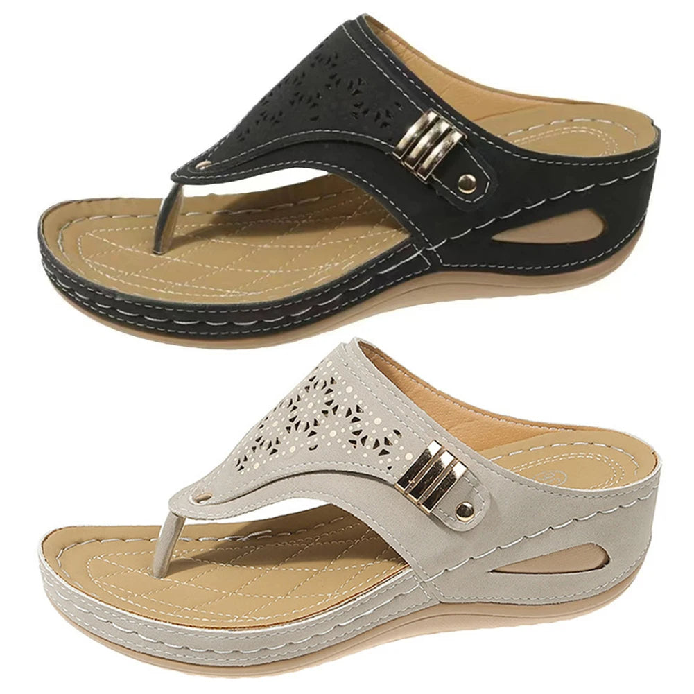 Floriane | Damen Hochwertige Plattform Slip-On Sandalen – Bequeme Sommerschuhe für den Alltag