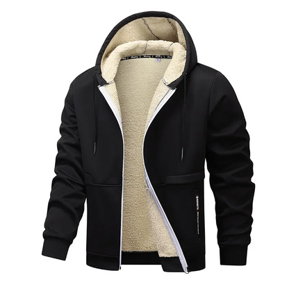 Grendric – Herren Fleece Hoodie Jacke mit Kapuze & durchgehendem Reißverschluss