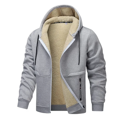 Grendric – Herren Fleece Hoodie Jacke mit Kapuze & durchgehendem Reißverschluss