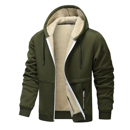 Grendric – Herren Fleece Hoodie Jacke mit Kapuze & durchgehendem Reißverschluss