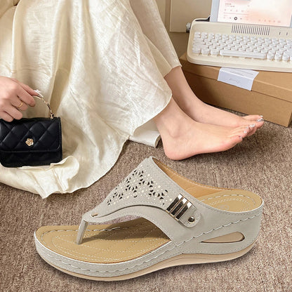 Floriane | Damen Hochwertige Plattform Slip-On Sandalen – Bequeme Sommerschuhe für den Alltag