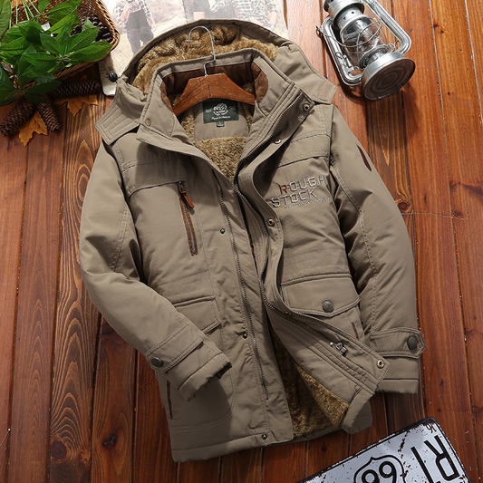 Hadrian | Herren Winter Parka mit Fleecefutter, Winddicht, Verstellbarer Kapuze & Taschen
