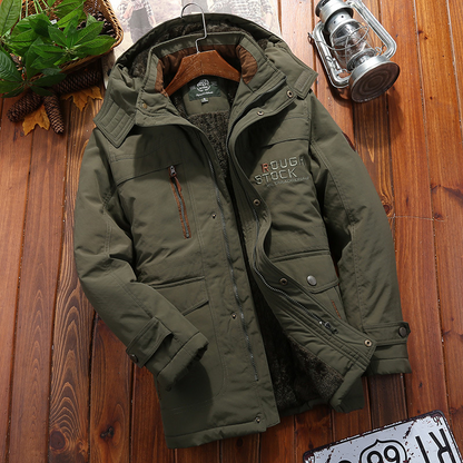 Hadrian | Herren Winter Parka mit Fleecefutter, Winddicht, Verstellbarer Kapuze & Taschen