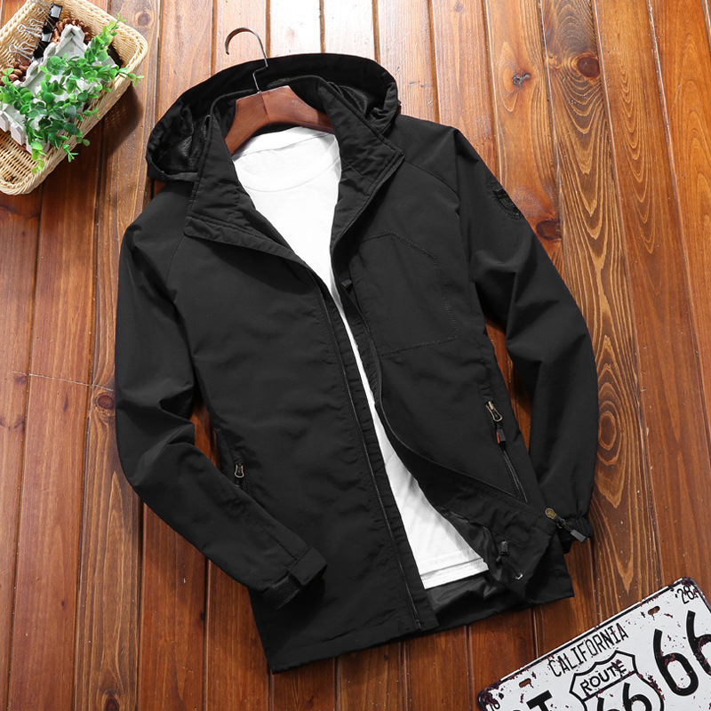 Gustaric | Herren Windbreaker Leichtgewicht mit Kapuze, Relaxed Fit & mehreren Taschen