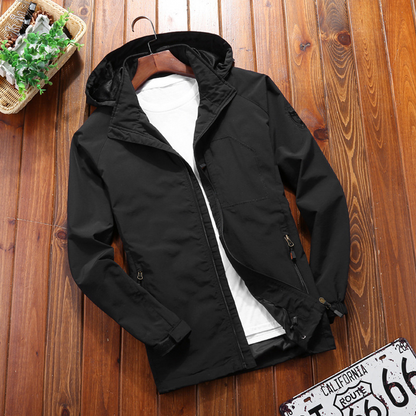Gustaric | Herren Windbreaker Leichtgewicht mit Kapuze, Relaxed Fit & mehreren Taschen