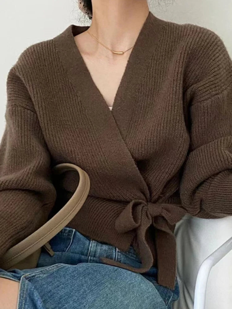 Cineca | Eleganter Wickelpullover mit Bindegürtel