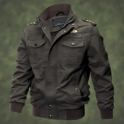 Ashford | Herren Bomberjacke, Regular Fit mit Utility-Taschen, Rippbündchen & Military Design