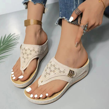 Floriane | Damen Hochwertige Plattform Slip-On Sandalen – Bequeme Sommerschuhe für den Alltag
