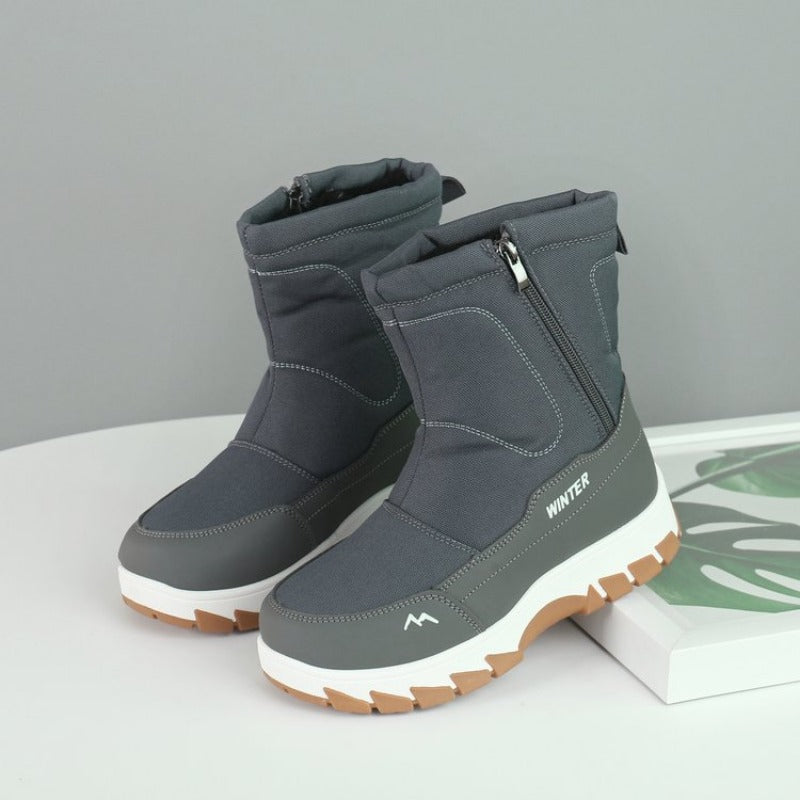 Irivina | Damen Winterstiefel mit dicker Sohle und seitlichem Reißverschluss