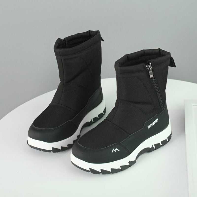 Irivina | Damen Winterstiefel mit dicker Sohle und seitlichem Reißverschluss