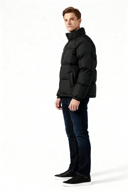 Pufferjacke Herren | Gefütterte Kapuzenjacke mit Fleece für Winter & Outdoor