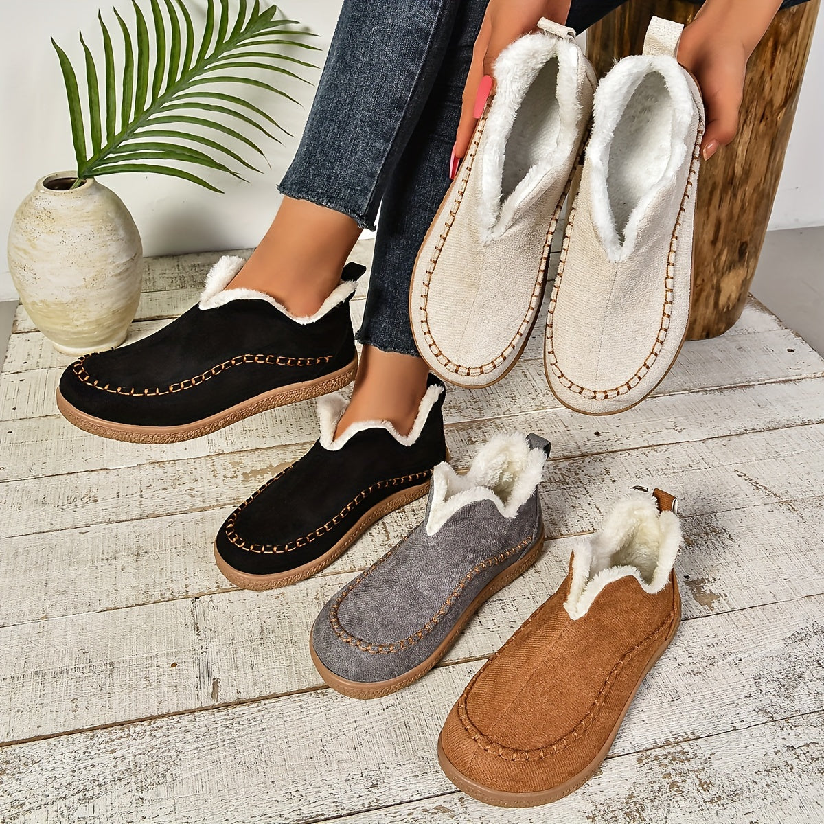 Dagmaria | Damen Fleece-Futter Komfort Loafer – Bequeme Flats für Jeden Tag