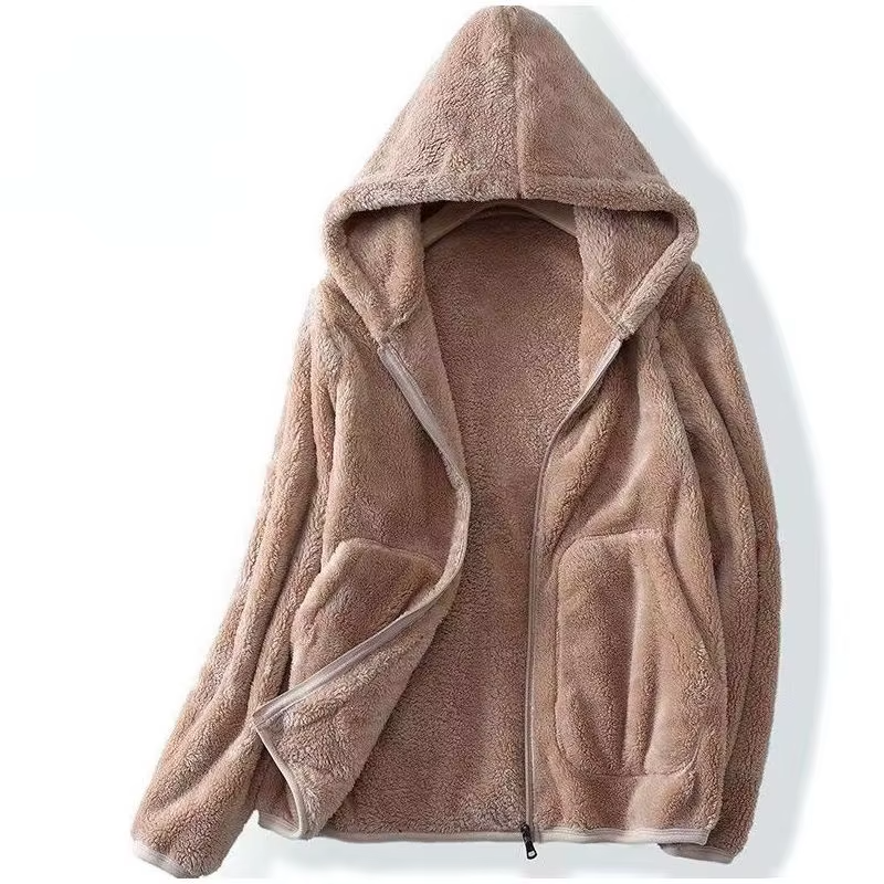 Anike | Damen Kapuzen Zip-Up Teddyjacke mit Flausch-Fleece und Seitentaschen – Kuscheliger Begleiter für kalte Tage