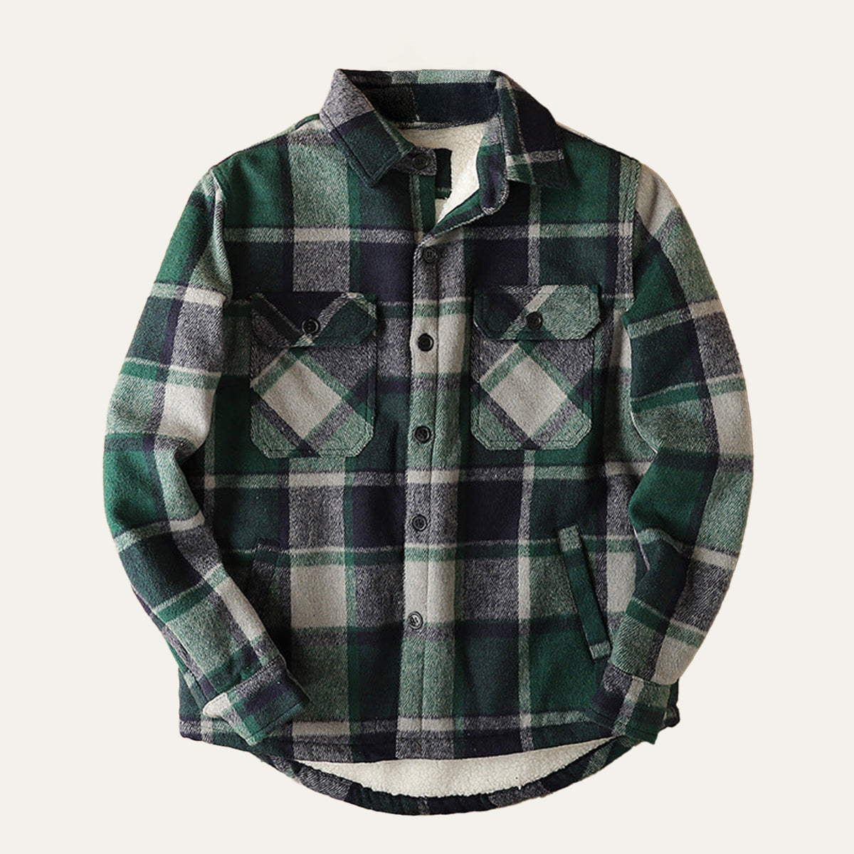 Herren Flanell-Hemdjacke mit Fleece-Futter | Warme Outdoor-Überhemdjacke