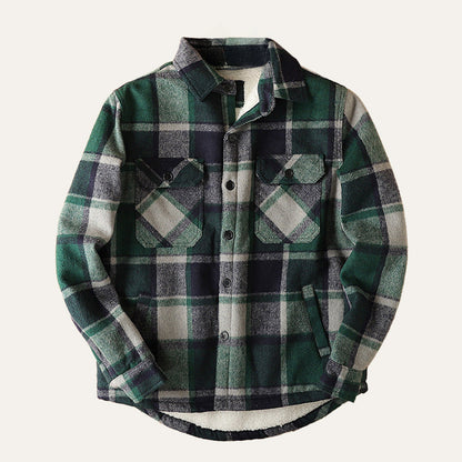 Herren Flanell-Hemdjacke mit Fleece-Futter | Warme Outdoor-Überhemdjacke