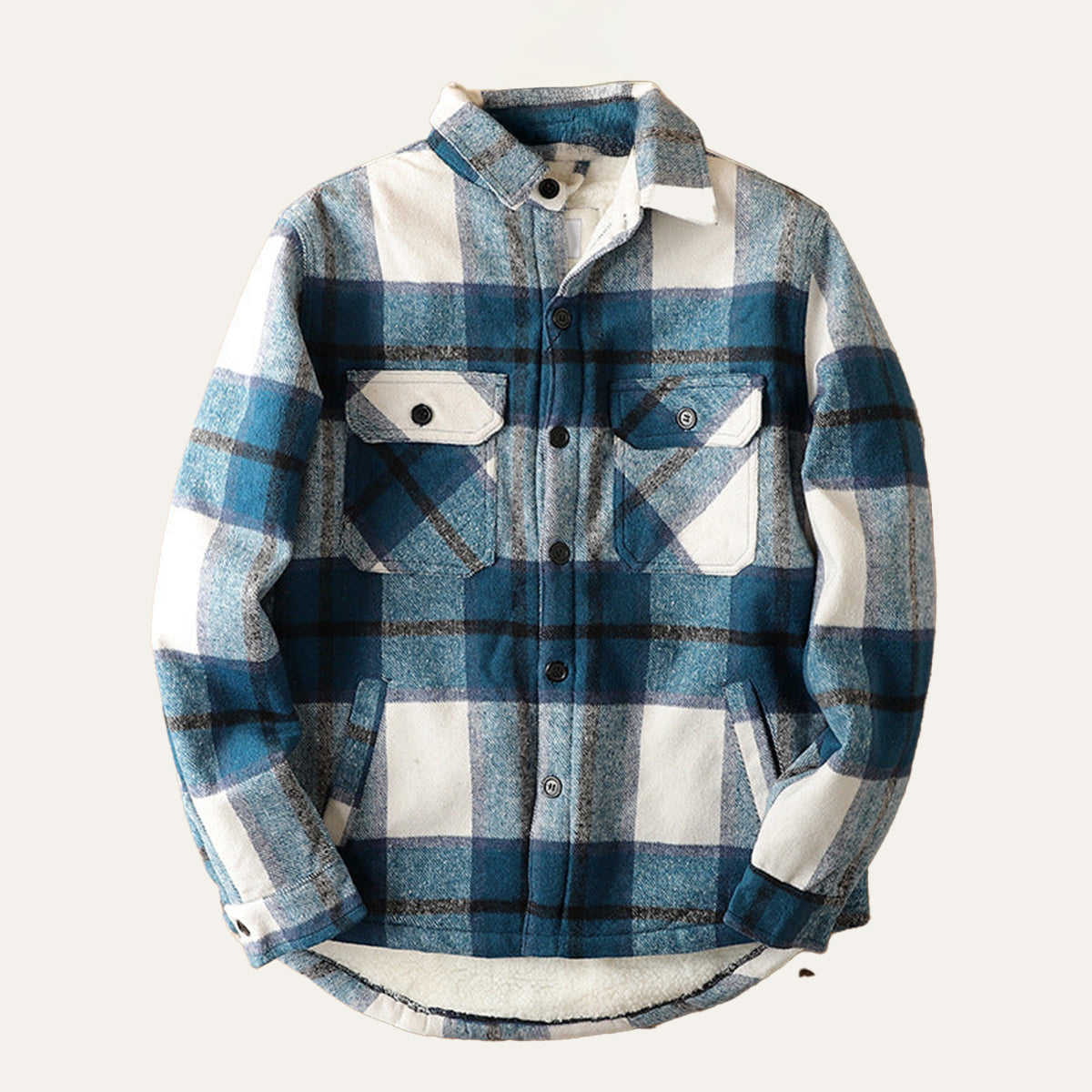 Herren Flanell-Hemdjacke mit Fleece-Futter | Warme Outdoor-Überhemdjacke