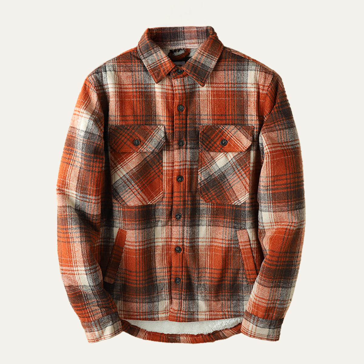 Herren Flanell-Hemdjacke mit Fleece-Futter | Warme Outdoor-Überhemdjacke