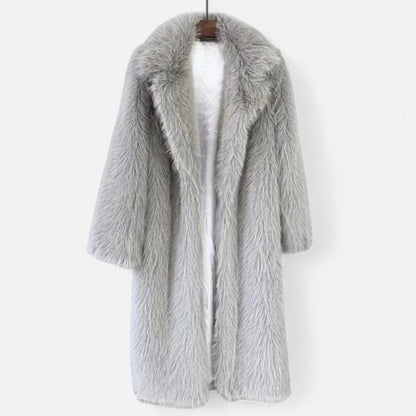 Damen Langer Faux-Fur Mantel | Eleganter Winter-Überwurf mit Kuschelfaktor
