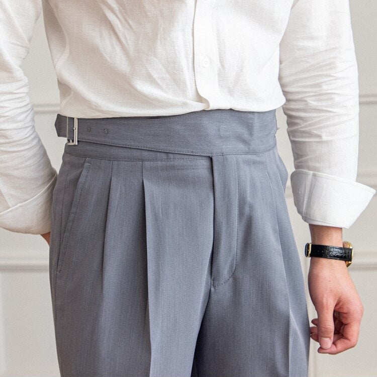 Idris | Herren Gurkha-Hose – Hochbund, Retro-Design, Business-Eleganz