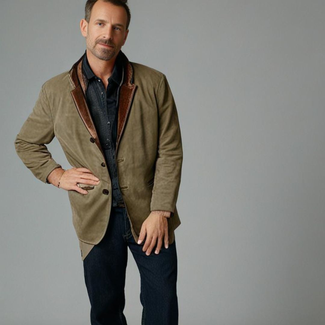 Nate | Herren Lederjacke im Vintage-Look mit Knöpfen – Hochwertige Verarbeitung & Alltagstauglicher Stil