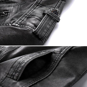 Marco | Herren Lederjacke im Biker-Stil – Moderne Kunstlederjacke mit Reißverschluss & Zeitlosem Design