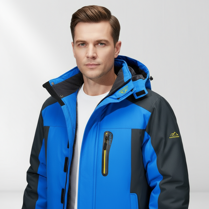 Micah | Herren Zweifarbige Winterjacke mit Kapuze – Wasserdicht, Warm & Stilvoll für Kalte Tage