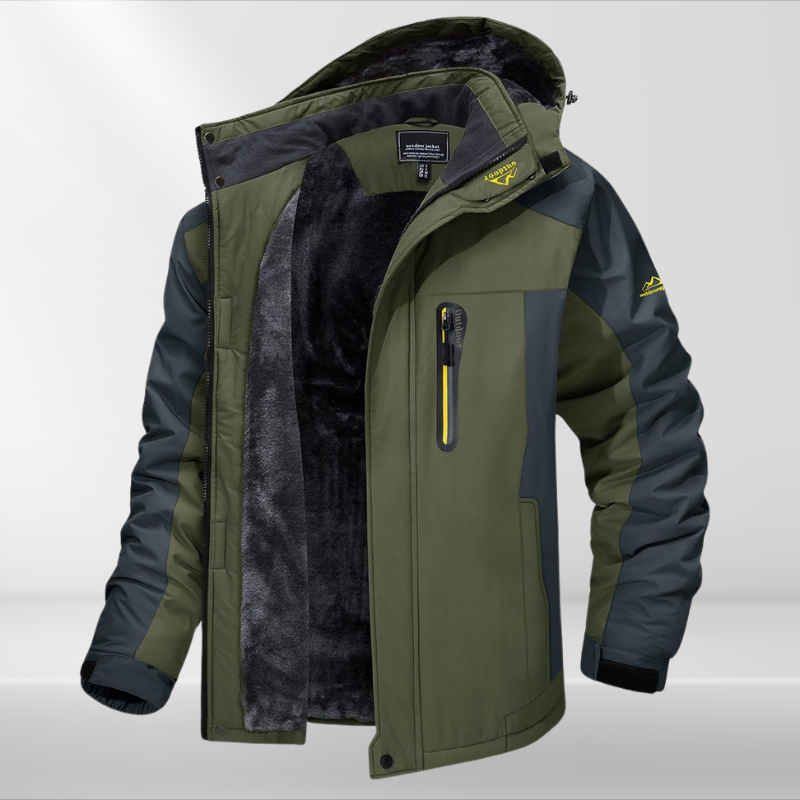 Micah | Herren Zweifarbige Winterjacke mit Kapuze – Wasserdicht, Warm & Stilvoll für Kalte Tage