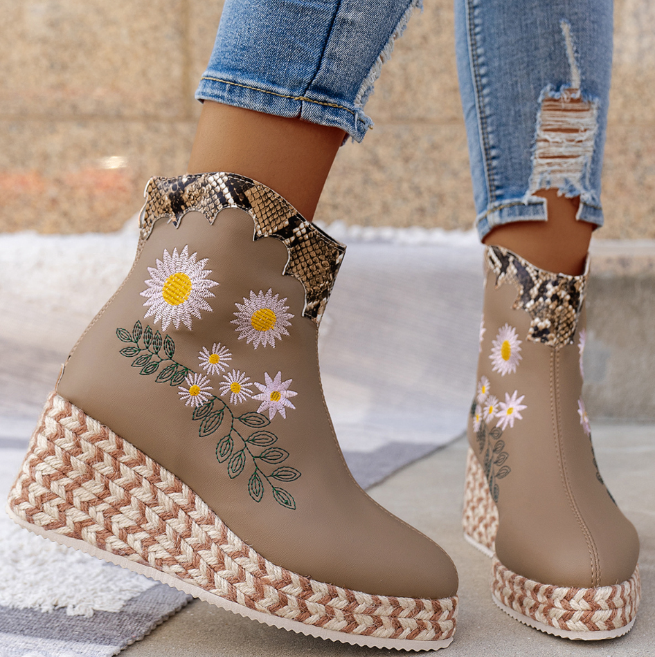 Rolinda | Blumen Plattform-Stiefeletten