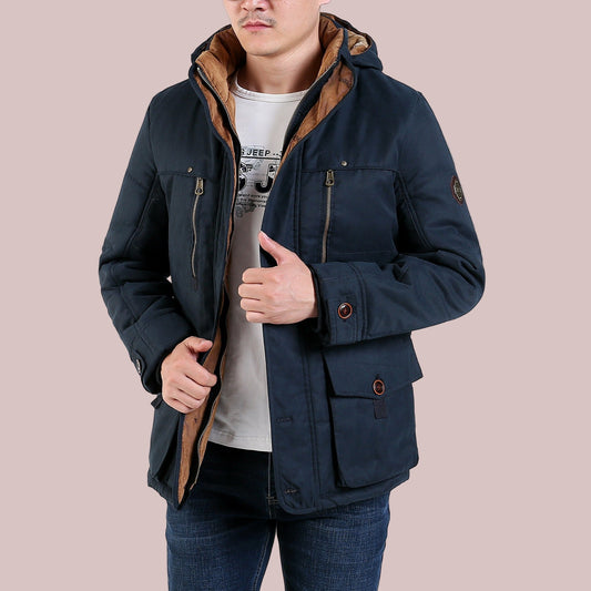 Harden | Herren Parka Jacke, Mid-Length, Gefüttert & Gepolstert, Mit Kapuze und Mehreren Taschen