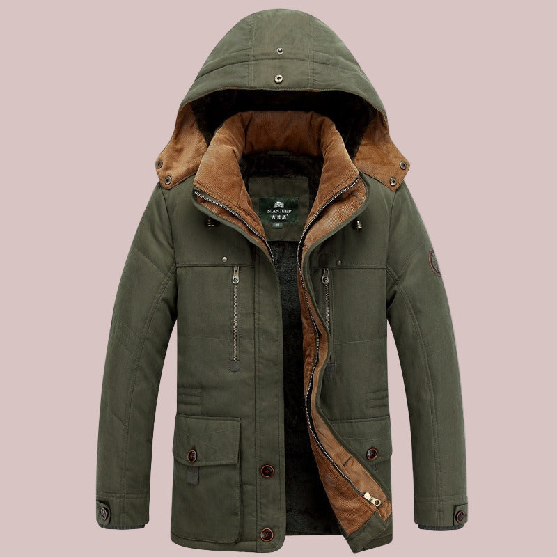 Harden | Herren Parka Jacke, Mid-Length, Gefüttert & Gepolstert, Mit Kapuze und Mehreren Taschen