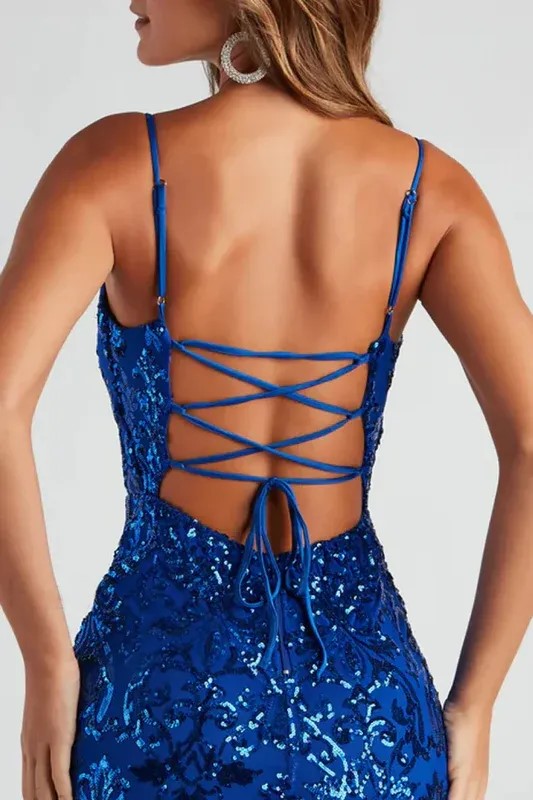 Glitzerndes Damen Mini-Abendkleid