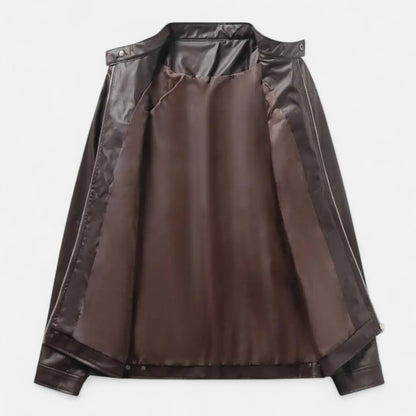 Robin | Herren Lederoptik Jacke mit Reißverschluss – Stilvolle Übergangsjacke im Biker-Design für Herbst & Winter