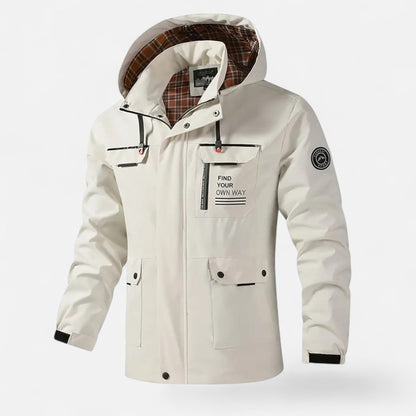 Rainer | Herren Winddichte Softshelljacke mit Kapuze – Leichte Übergangsjacke für Alltag, Outdoor & Freizeit