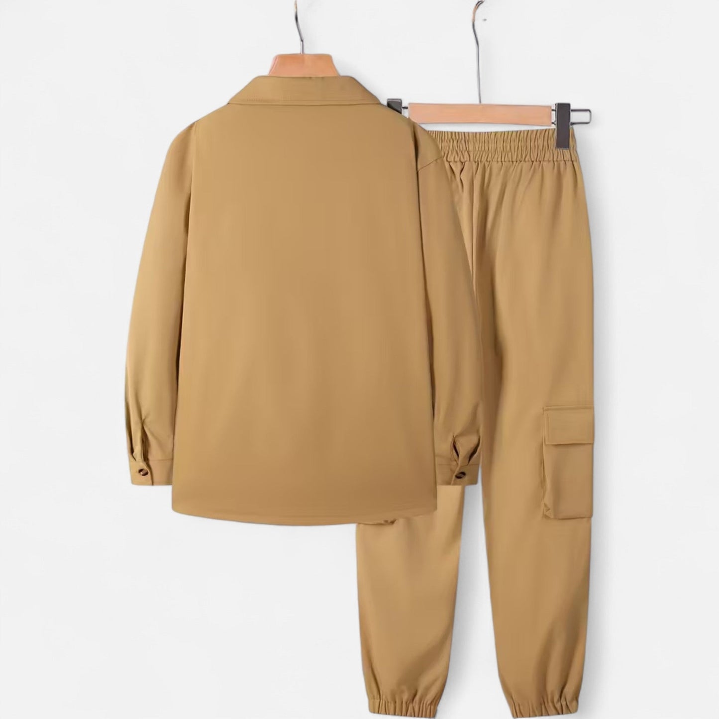 Ruben | Herren Workwear Set mit Hemdjacke & Jogginghose – Lässiges 2-Teiliges Outfit mit Taschen & Kordelzug für Alltag & Freizeit