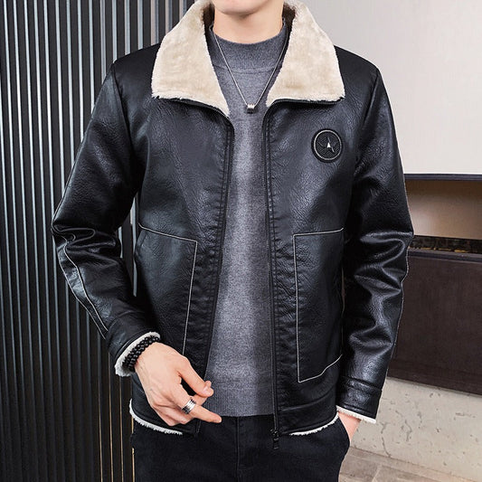 Bastien | Herren Faux Leather Jacke, Regular Fit, Fleecegefüttert, Reißverschluss