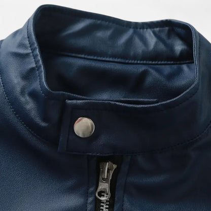 Robin | Herren Lederoptik Jacke mit Reißverschluss – Stilvolle Übergangsjacke im Biker-Design für Herbst & Winter