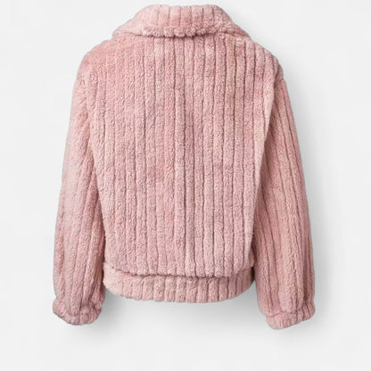 Edeltraud | Damen Plüschjacke mit Reverskragen – Weiche, Dicke & Stylische Übergangsjacke für Alltag & Freizeit